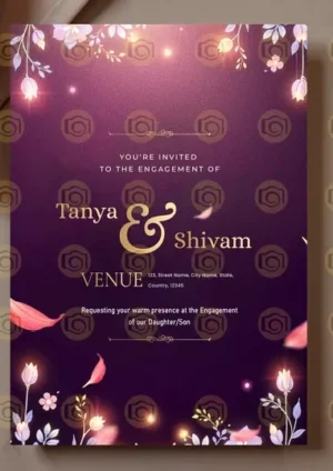 Classic Engagement Invite Template Featuring Lace Accents And Romantic Typography